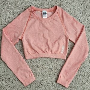 Gymshark Peach Long Sleeve Cropped Top